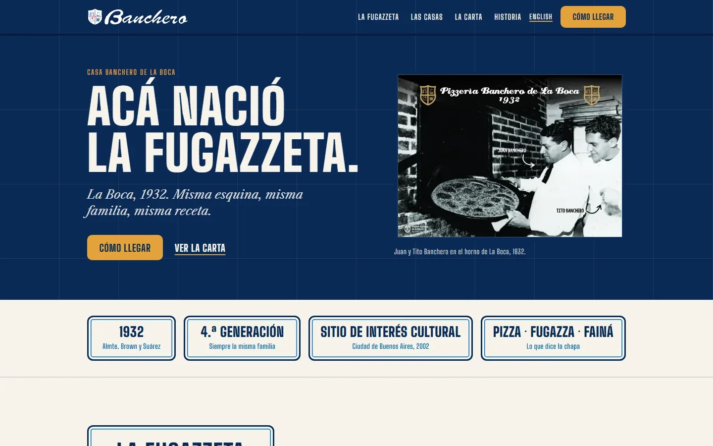 Sitio de muestra de Pizzería Banchero