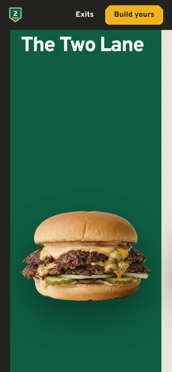 Two Lanes on a phone: the menu