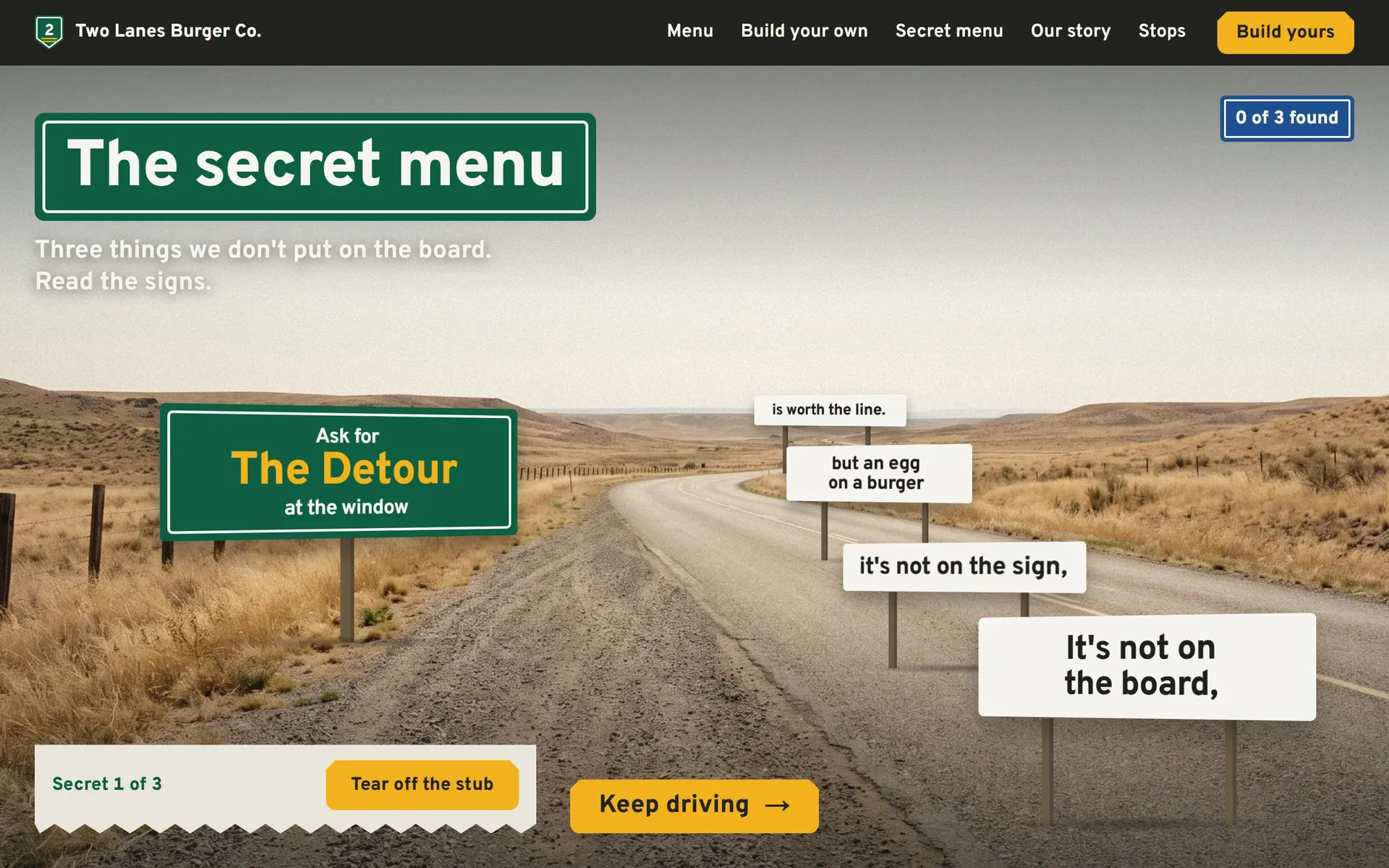 The secret menu, hidden in roadside signs